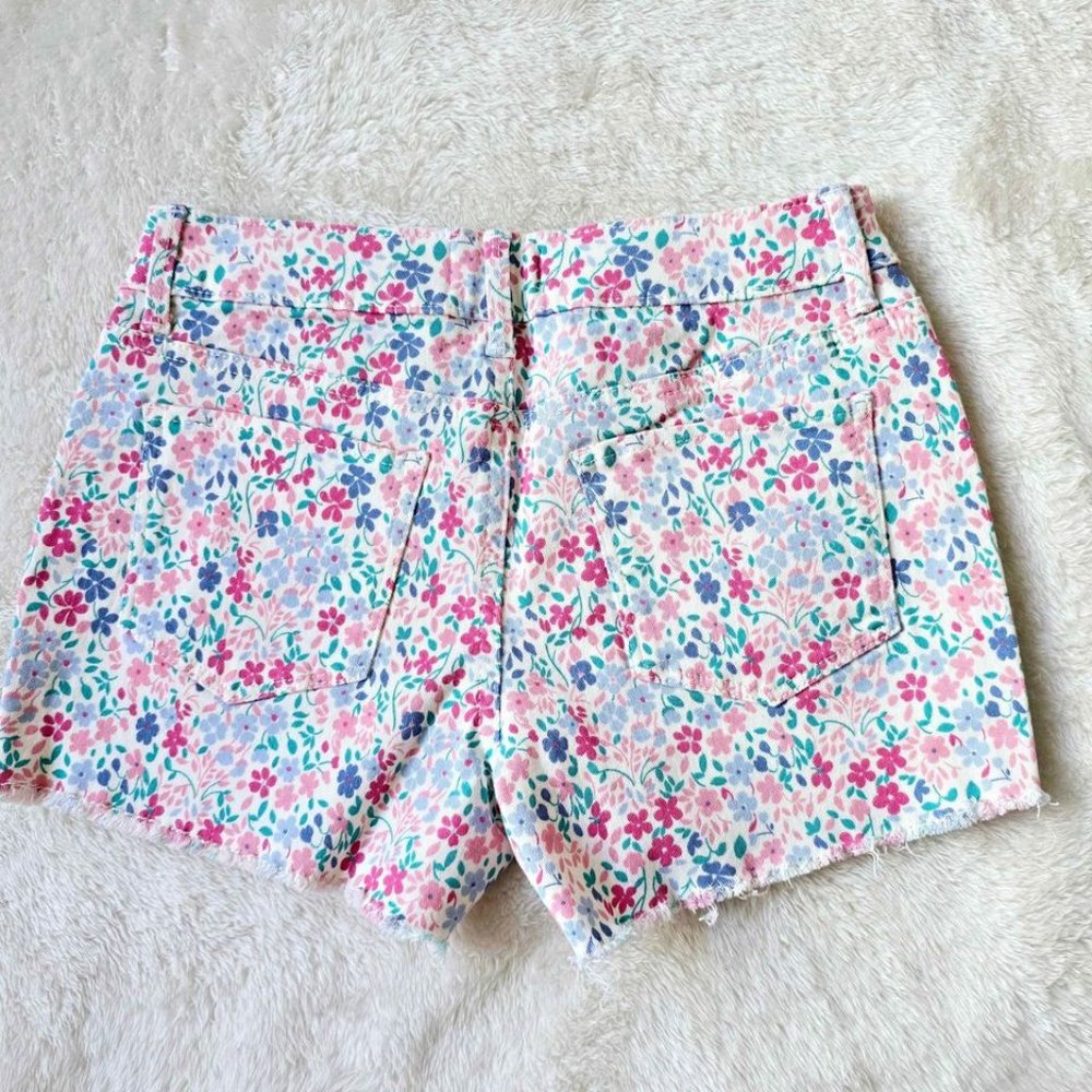 NEW Girls SO Raw Hem DENIM Shortie Short Floral Size 12 - Picture 5 of 5